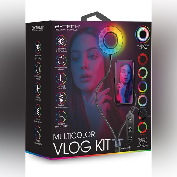 NIB New BYTECH RGB Clip-On Selfie Ring Light - Picture 3 of 4